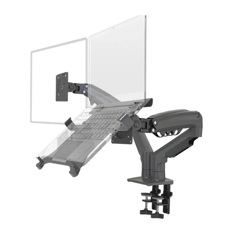 Rack Soporte para Monitor de 17 hasta 32 pulgadas y Laptop de 10 hasta 17 pulgadas, vista frontal