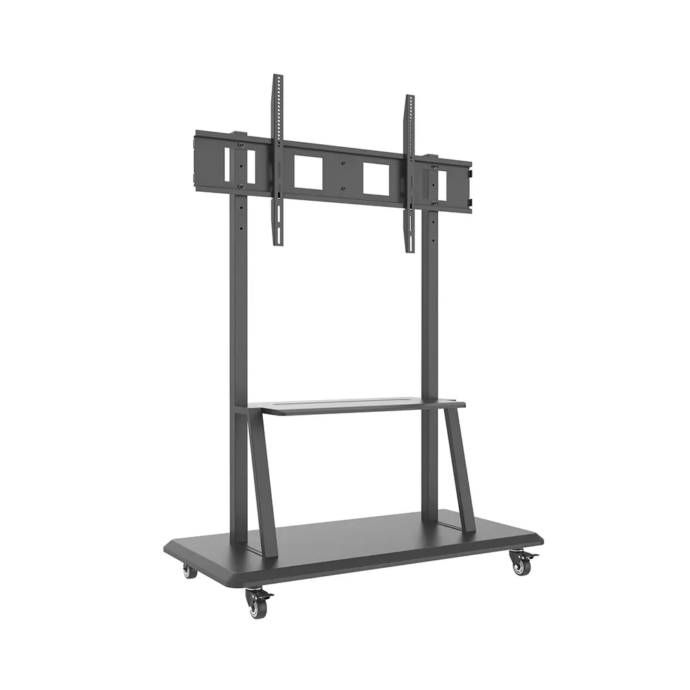 Pedestal con ruedas para TV y Pantalla Interactivas de 32 a 120 pulgadas, instalado en pared